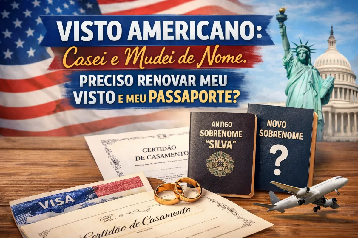 Imagem principal de Visto Americano Casei e Mudei de Nome. Preciso Renovar Meu Visto e Meu Passaporte